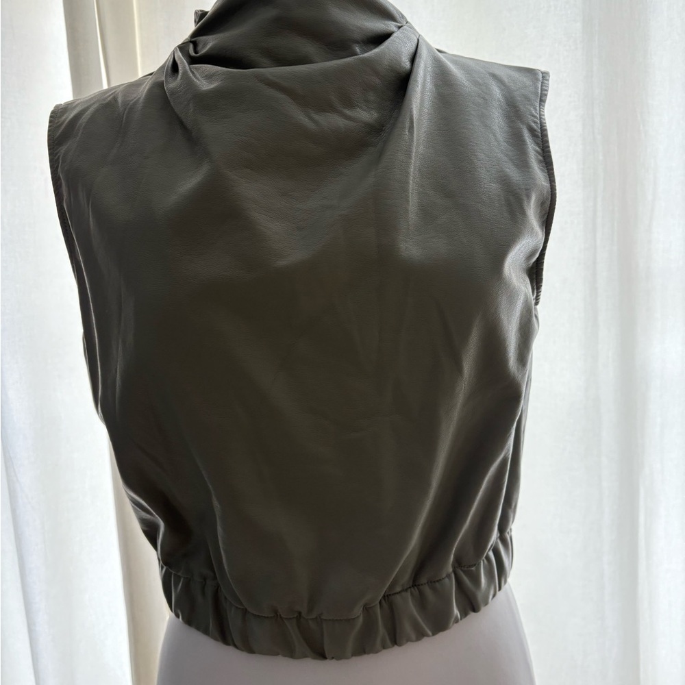 Anthropologie Maeve faux leather Sleeveless Top